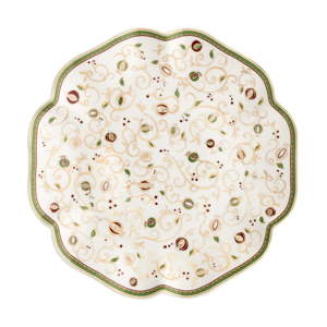 Bílý servírovací talíř s vánočním motivem Brandani Tempo di Festa, ⌀ 31 cm