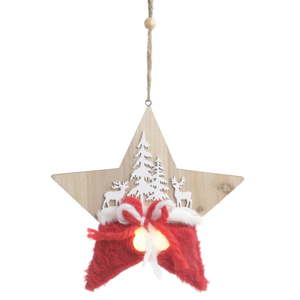 Vánoční dřevěná světelná dekorace ve tvaru hvězdy InArt Olivia