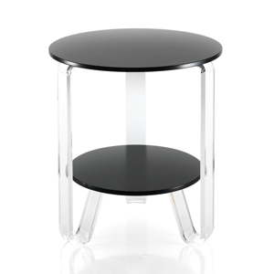 Černý odkládací stolek Tomasucci Poole, ⌀ 48 cm