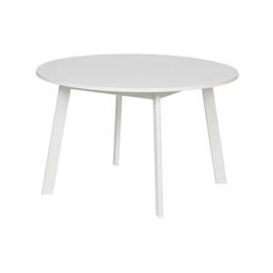 Bílý jídelní stůl z masivního jasanového dřeva WOOOD Camelot, ⌀ 120 cm