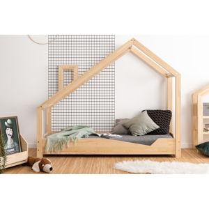 Domečková postel z borovicového dřeva Adeko Luna Adra, 100 x 160 cm