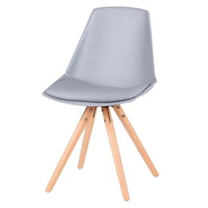 Sada 4 šedých židlí s nohama z bukového dřeva sømcasa Bella