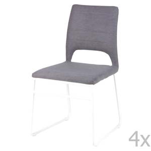 Sada 4 šedých jídelních židlí sømcasa Nessa