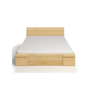 Dvoulůžková postel z borovicového dřeva se zásuvkou SKANDICA Sparta Maxi, 140 x 200 cm
