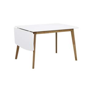 Jídelní stůl s konstrukcí z dubového dřeva se sklápěcí deskou Rowico Olivia, délka 120 + 40 cm