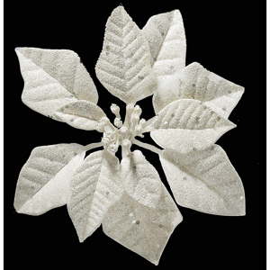 Vánoční plastová dekorace ve tvaru květu v béžové a stříbrné barvě DecoKing Nina