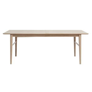 Rozkládací jídelní stůl ze dřeva bílého dubu Unique Furniture Rocca, 90 x 170/260 cm