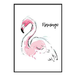 Plakát DecoKing Flamingo Aquarelle, 50 x 40 cm