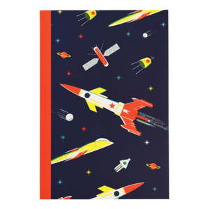 Zápisník s raketami o formátu A5 linkovaný Rex London, 60 stran