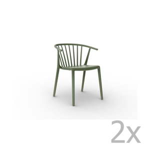 Sada 2 zelených jídelních židlí Resol Woody
