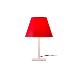 Červená stolní lampa se čtvercovou podstavou Jane