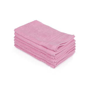 Sada 6 růžových ručníků do koupelny, 50 x 30 cm