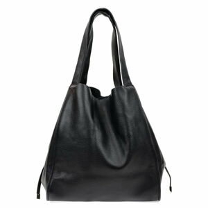 Černá kožená kabelka Isabella Rhea, 54 x 38 cm