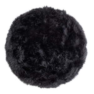 Černý koberec z ovčí kožešiny Royal Dream Zealand, ⌀ 70 cm