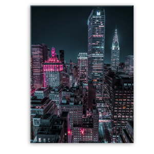 Obraz Styler Glasspik Neon Manhattan, 80 x 120 cm