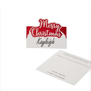 Sada 10 červených vánočních papírových jmenovek na stůl Neviti Merry Christmas Red & White Dots