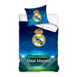 Dětské bavlněné povlečení na jednolůžko CARBOTEX Real Madrid Stadion Logo, 160 x 200 cm