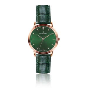 Pánské hodinky s tmavě zeleným páskem z pravé kůže Frederic Graff Grunhorn