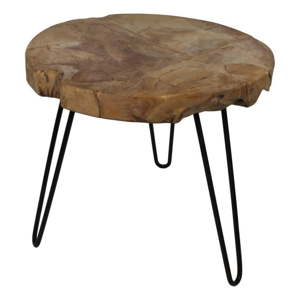 Odkládací stolek z teakového dřeva HSM collection Live Edge, 55 x 50 cm