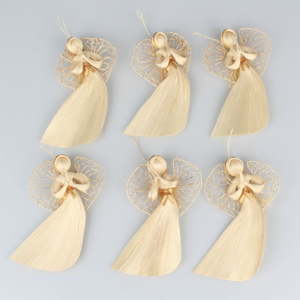 Sada šesti závěsných slaměných andílků Dakls