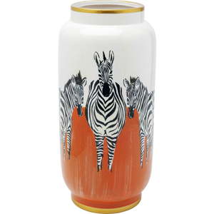 Váza Kare Design Orange Zebras, výška 39 cm