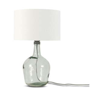Stolní lampa s bílým stínidlem a konstrukcí z recyklovaného skla Good&Mojo Murano, ⌀ 30 cm