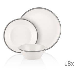 18dílný set porcelánového nádobí Mia Halos Silver