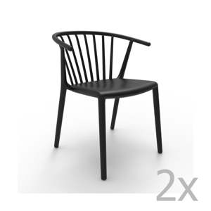 Sada 2 černých jídelních židlí Resol Woody