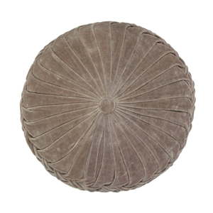 Hnědý sametový polštář WOOOD Myro, ⌀ 40 cm