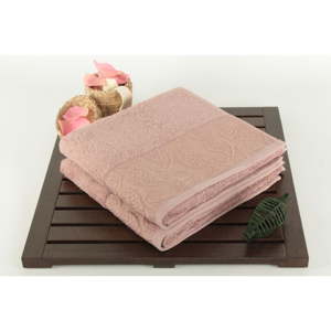 Sada 2 pudrově růžových ručníků ze 100% bavlny Sal Dusty Rose, 50 x 90 cm