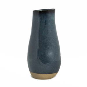 Šedomodrá keramická váza Simla Soft, výška 34,5 cm