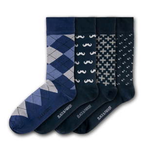 Sada 4 párů unisex ponožek Black&Parker London Coleton Fishacre, velikost 37 - 43