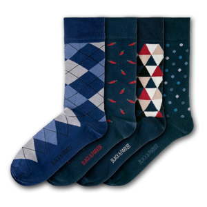 Sada 4 párů unisex ponožek Black&Parker London Chatsworth, velikost 37 - 43