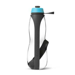 Šedo-modrá sportovní filtrační lahev s binchotanem Black + Blum Eau Good Duo, 700 ml