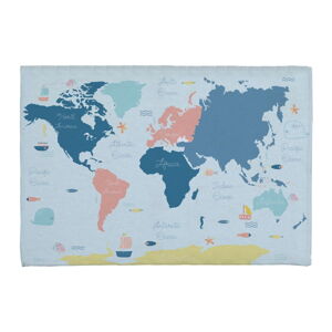 Koupelnová podložka s příměsí bavlny Really Nice Things Worldmap, 40 x 60 cm