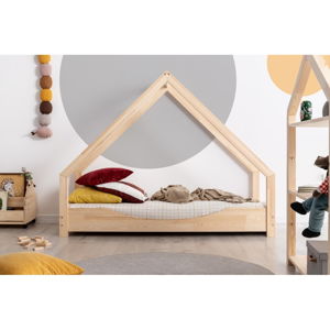 Domečková dětská postel z borovicového dřeva Adeko Loca Elin, 100 x 140 cm