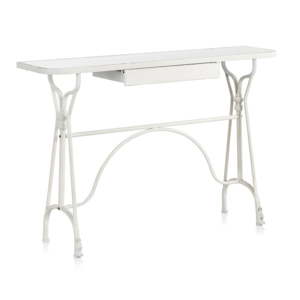 Bílý kovový konzolový stůl se šuplíkem Geese Industrial Style