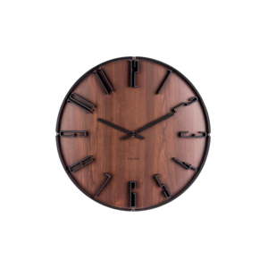 Tmavě hnědé nástěnné hodiny Karlsson Sentient, ⌀ 40 cm