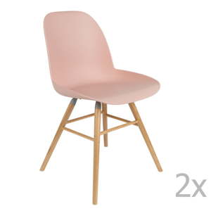 Světle růžové jídelní židle v sadě 2 ks Albert – Zuiver