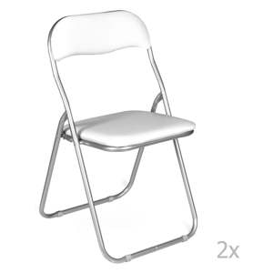 Sada 2 bílých skládacích židlí Evergreen House Viola