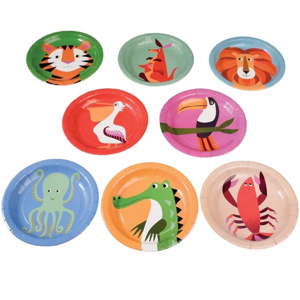Sada 8 papírových talířů Rex London Colourful Creatures