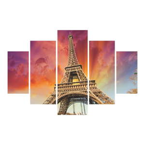 5dílný obraz Eiffel