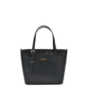 Černá kožená kabelka Mangotti Bags Francesca