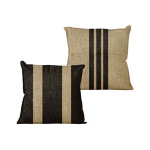 Polštář Linen Couture Black Stripes, 45 x 45 cm