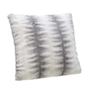 Bílo-šedý polštář InArt Furry, 40 x 40 cm
