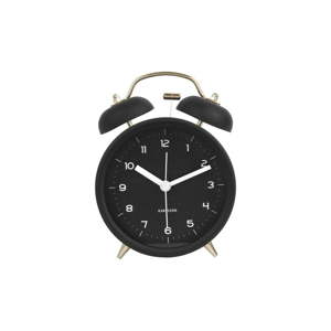 Černý budík Karlsson Classic Bell, ⌀ 10 cm