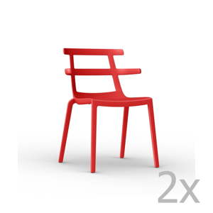 Sada 2 červených zahradních židlí Resol Tokyo