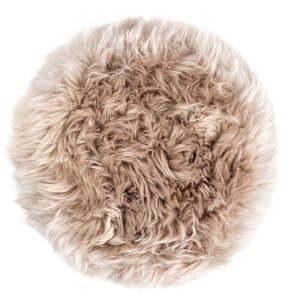 Světle hnědý podsedák z ovčí kožešiny na jídelní židli Royal Dream Zealand Round, ⌀ 35 cm
