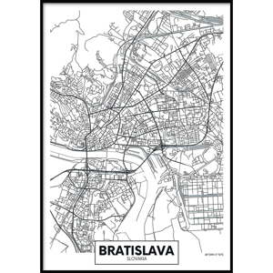 Nástěnný obraz MAP/BRATISLAVA, 70 x 100 cm