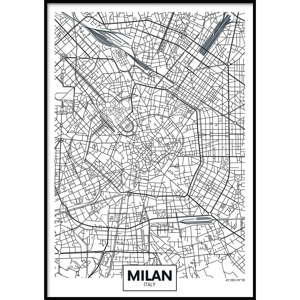 Nástěnný obraz MAP/MILAN, 40 x 50 cm